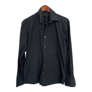Selected Homme Men's Black Striped Shirt size medium